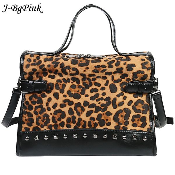 

sac bandouliere femme de luxe leopard women fashion rivet bag famous brands purse sac a main ladies crossbody bag