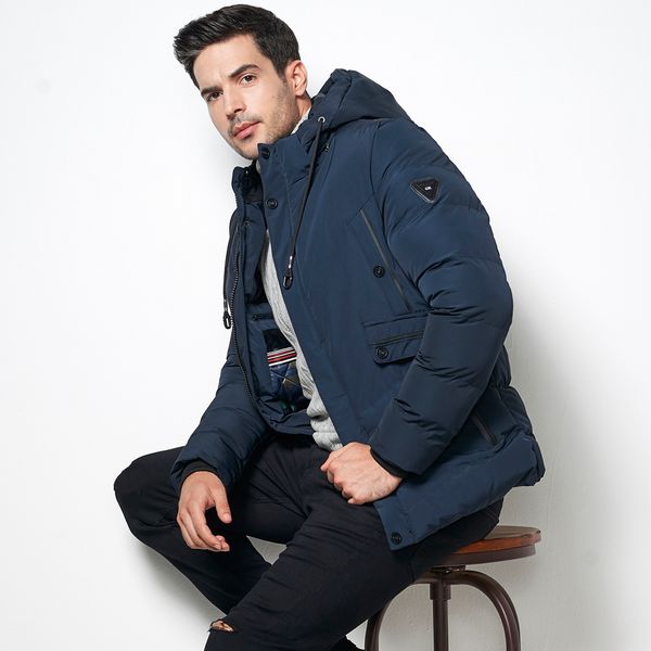 

2018 winter brand men's detachable hooded fleece thermal puffer jacket parkas coat outwear casual thick coat parka male clothes, Black