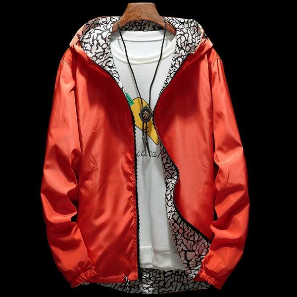 

2018 new men's hooded jacket spring summer hip-hop double-sided jacket windbreaker casual sweethearts zipper coat outwear, Black;brown