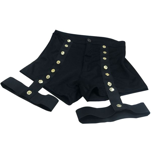 

elastic belt band garter metal punk rock shorts sexy gothic shorts skinny women high waist hot slim, White;black