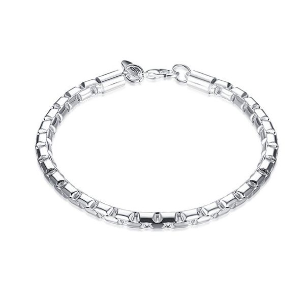 

circular bracelet sterling silver plated bracelet ;men and women 925 silver bracelet spb214, Black