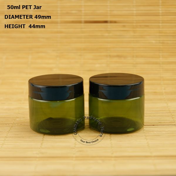 

30pcs/lot wholesale 50g refillable cream jar plastic facial mask bottle 50ml hand cream container black lid women cosmetic pot