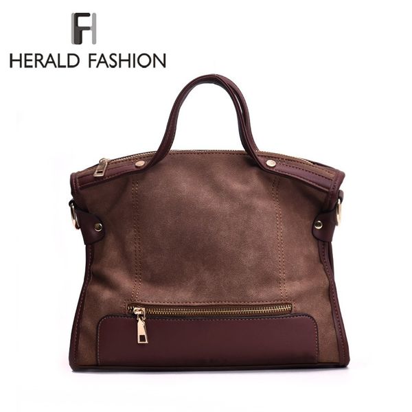 

herald fashion leather ladies handbags larger women bags quality female shoulder bag motorcycle messenger bag handle