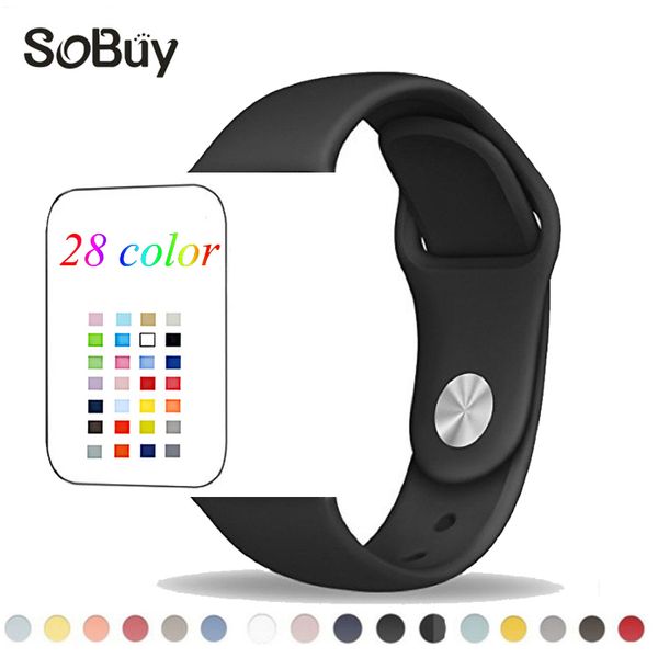 

so buy silicone band 3 42mm 38mm sport strap wristband rubber watchband bracelets belt series 3/2/1, Black;brown