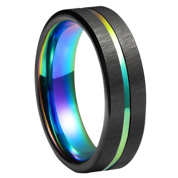 

queenwishÂ®6mm unique tungsten comfort fit multi faceted high polish dome rings, Slivery;golden