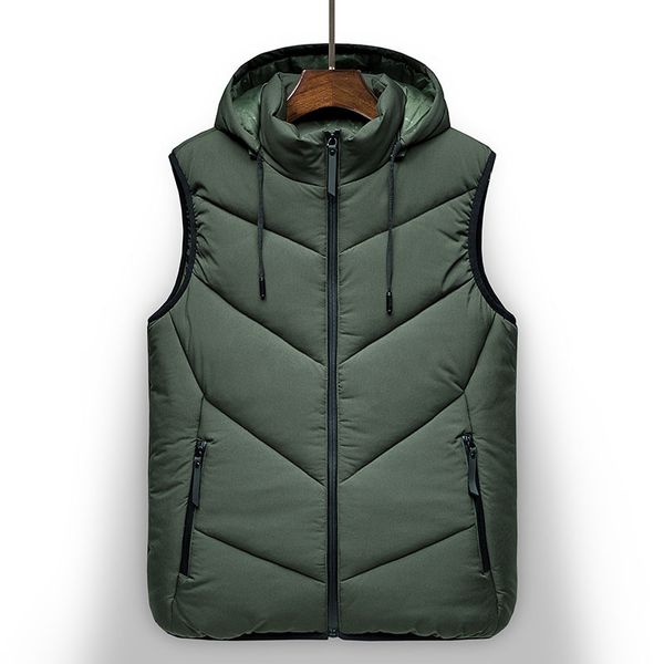 

2018 new men's casual vests winter thicken warm sleeveless jacket for men fashion hooded coat male waistcoat plus size m-5xl, Black;white