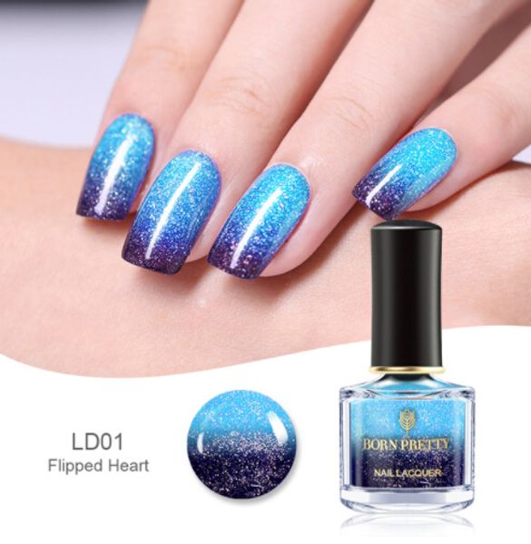 Heißer Verkauf Thermische Nagellack 6 ml Temperatur Farbwechsel Lack Lack Schimmer Bunte Nail art Polnischen Flüssigkeit