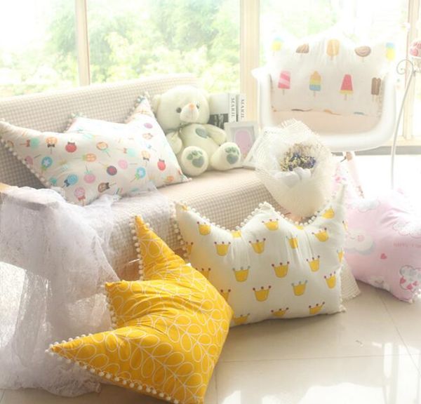 

cute plush pillow crwon creative cute soft cushion for car home birthday gift home party decorations
