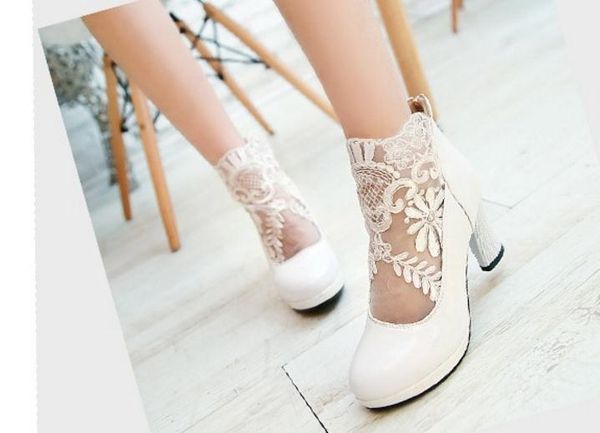 

send round head coarse heel high heel single shoes female wedding shoes, Black