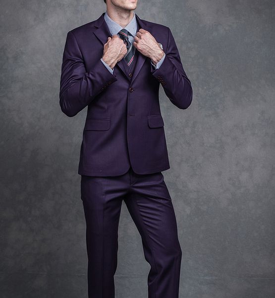 

popular wedding tuxedos trim fit notched lapel handsome mens suits one button 3 pieces (jacket+pants+vest) suits, Black;gray