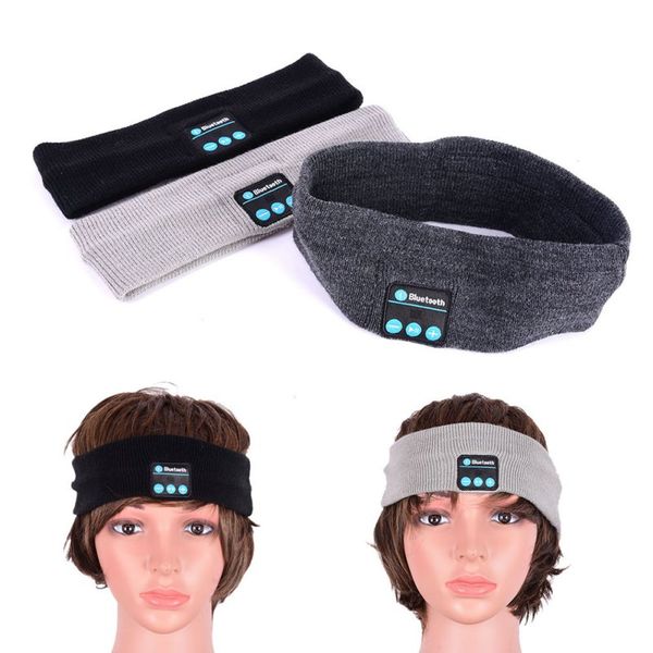 

bluetooth headband headwear headphones earphones wireless mic music knitted sports anti-sweat headband, Yellow;black