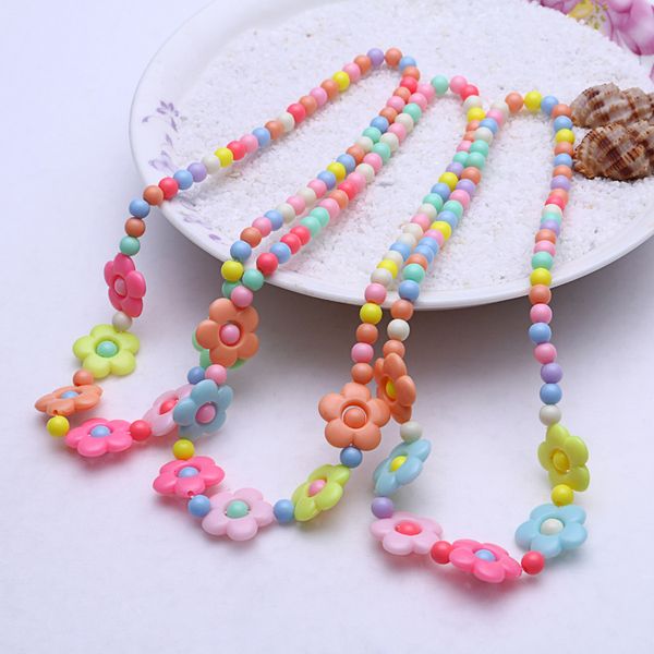 

2018 fashion necklace and bracelet candy color butterflies baby safe necklace beauty wafer princess children jewelry, Red;brown