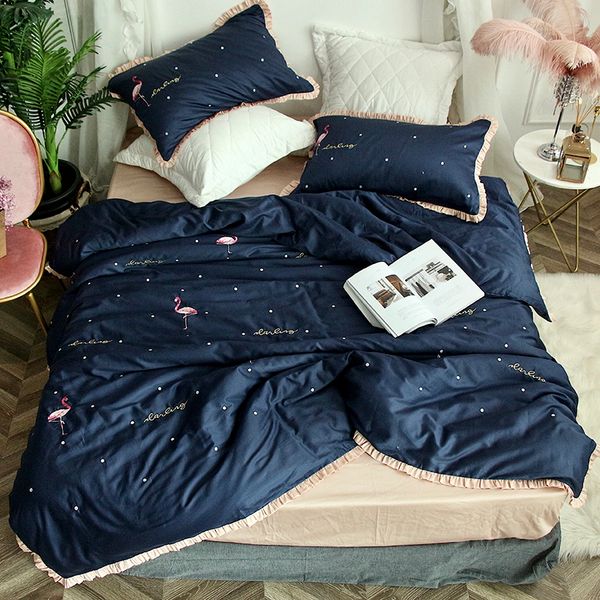 

2018 egyption cotton satin bedding set  size bedding set king size bird embroidery duvet cover bed linen kids