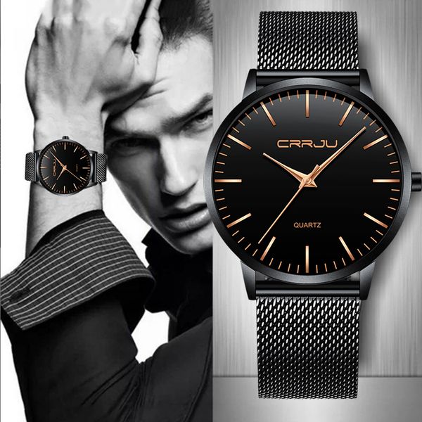 

2018 new waterproof watch men super thin men's business quartz watch black leisure wristwatch male clock relogio drop shipping, Slivery;brown