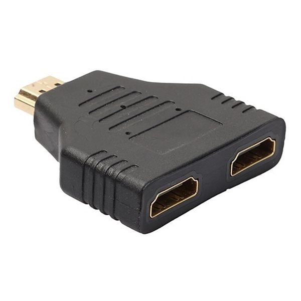 

vintage black practical hdmi male to 2 female 1 in 2 out splitter cable converter adapter