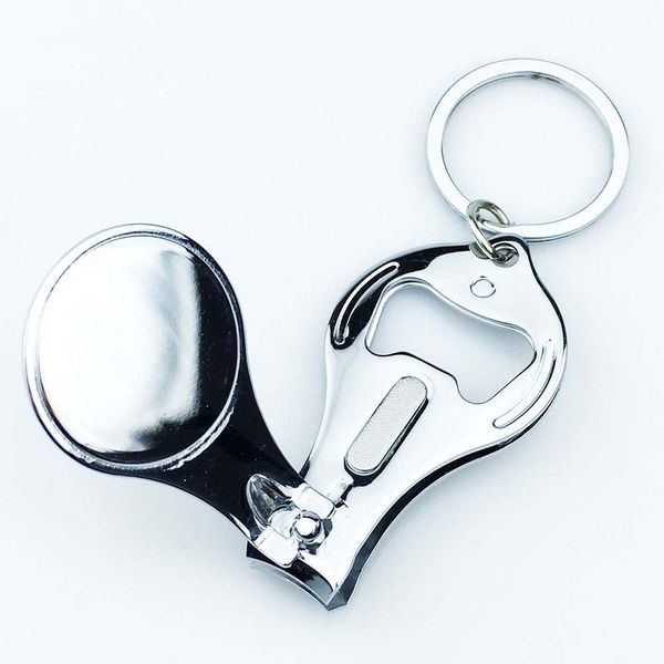 

bottle opener stainless steel nail scissors clipper keyring mini mirror 3 in 1