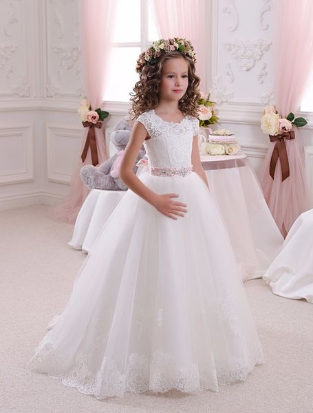 

real image ivory white lace девушок цветка платья бальное платье длиной до пола первое причастие платье платье принцессы девочки 2-14 старый, White;blue