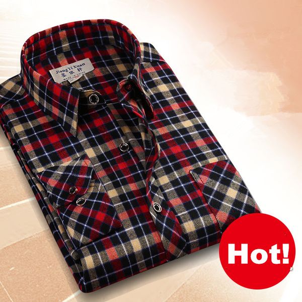 

men shirt casual plaid shirts long sleeve slim fit soft flannel cotton checkered shirt in a cage leisure male clothes, White;black
