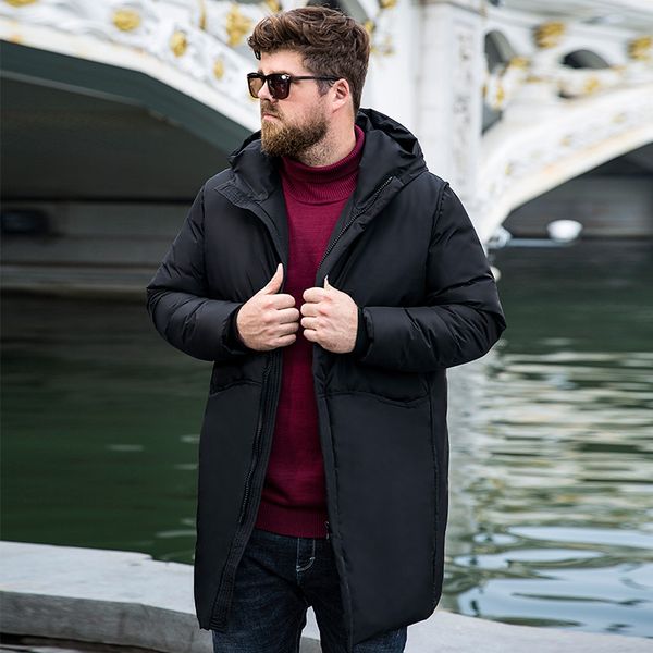 

plus size 4xl 5xl 6xl 7xl mens hooded collar winter parkas 174, Black