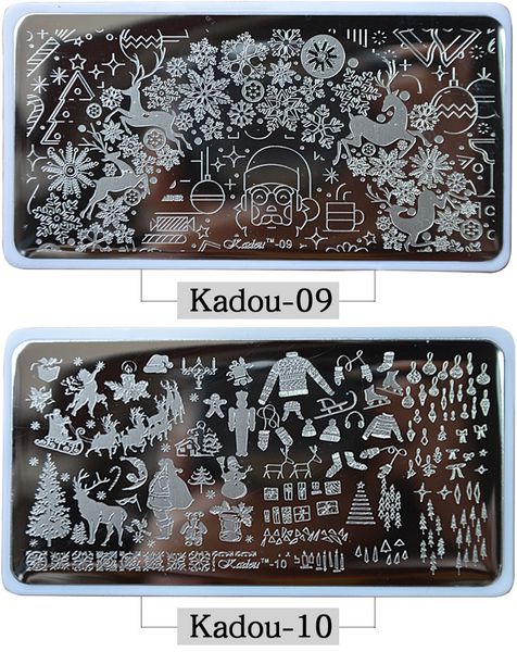 

nowflakes (kadou1-22s) - steel stamping plate new 22 christmas nail art image stamping plate polish template manicure pedicure, White