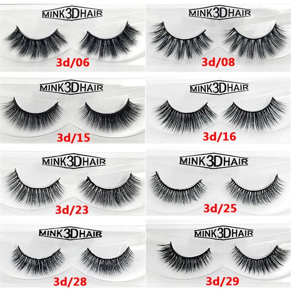 

3d false eyelashes handmade natural long soft premium quality real mink false lashes women makeup reusable eyelashe dhl ing