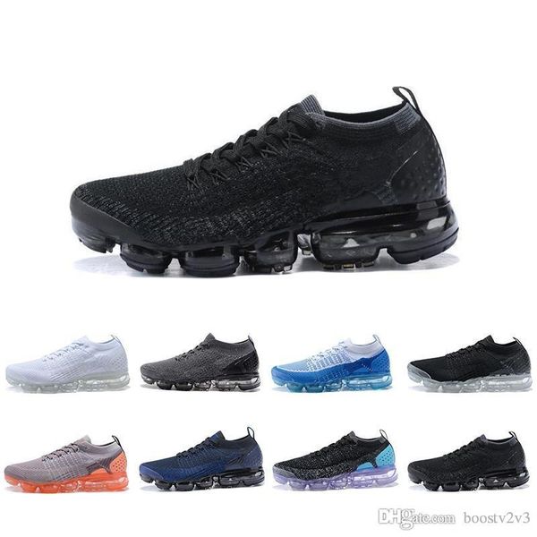 

2018 Дизайнер Vapormax 2.0 Кроссовки Мужчины Женщины Тройной с Черным Белым Основным Кре