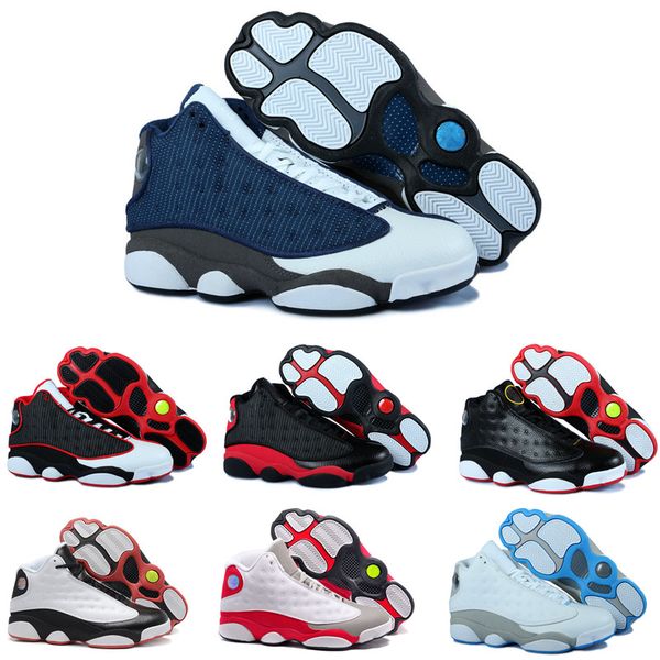 

13s bred chicago flints men women basketball shoes 13s dmp grey toe history of flight hyper royal sneakers with box