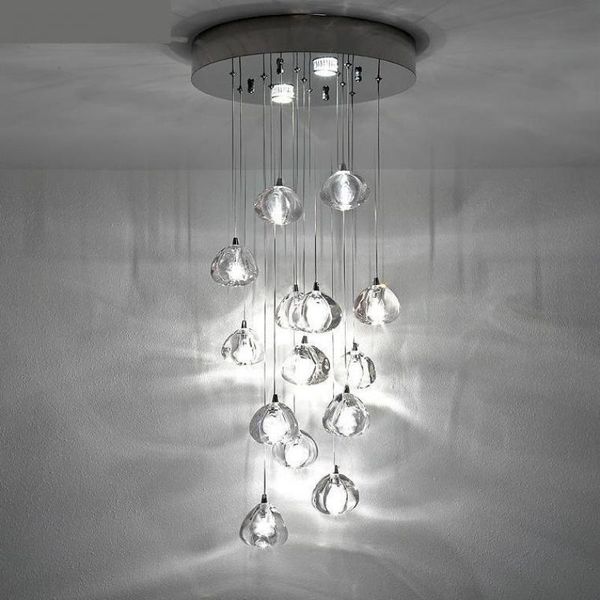 Acheter Cage D Escalier 1 5 5m Long Led Lustre Suspendu Cristal Eclairage Moderne Salon Suspension Eclairage D Escalier Escalier De 265 53 Du