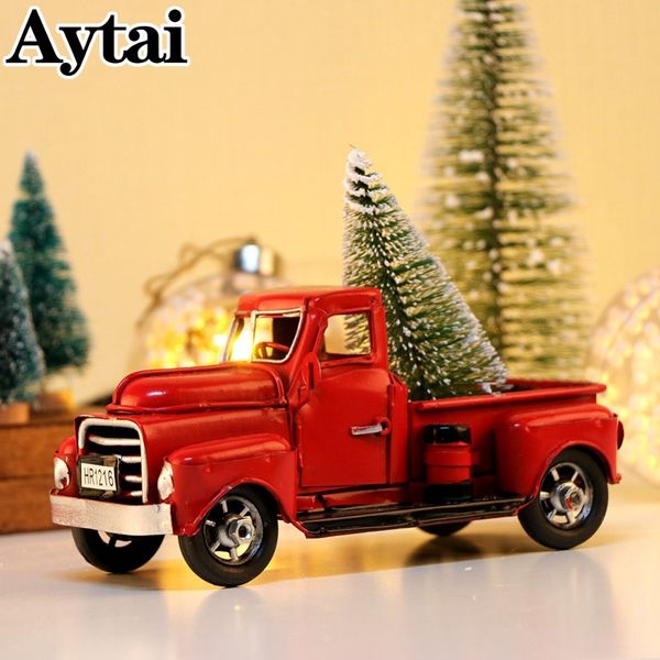 

Айтай Милый Маленький Металл Рождество Красный Грузовик Старинные Красный Грузо