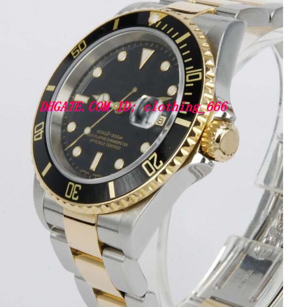 

роскошные часы 40 мм новый мужской 18 к черный циферблат керамический безель 116613 браслет из нержавеющей стали автоматические модные мужск, Slivery;brown