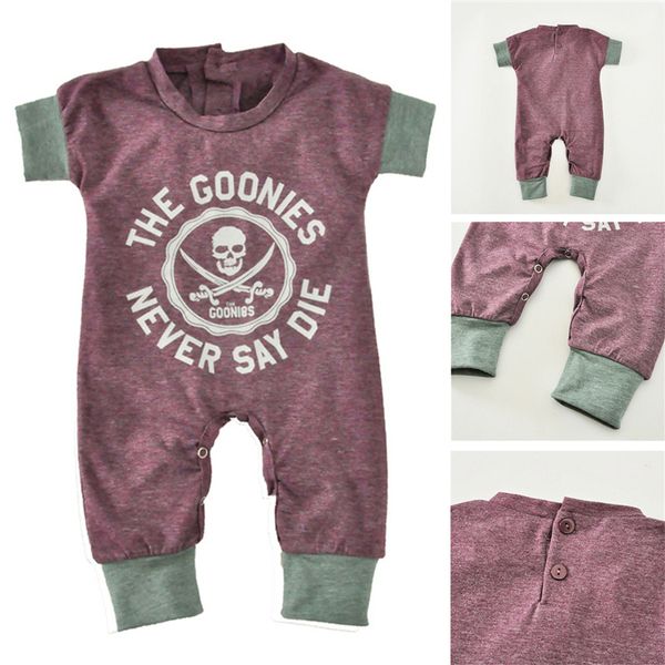 

2018 newborn baby jumpsuits summer cartoon skull boys girls romper for infant one-piece new short sleeve letter kids baby romper, Blue