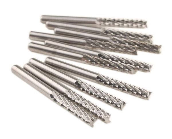 Frete Grátis Nova Marca 10 PCS 3.175x17mm Fresa De Gravura Fresa De Metal Duro Carbide Fresa CNC PCB Router Bits Moinho Para Placa De Circuito Fibergla