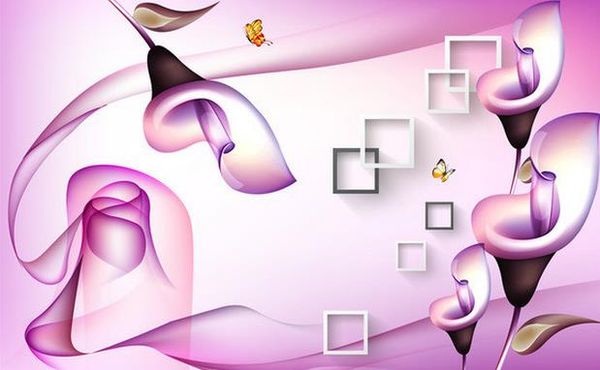 

custom any size mural wallpaper 3d dreamy hand drawn calla lily tv background wall wall mural wall paper painting