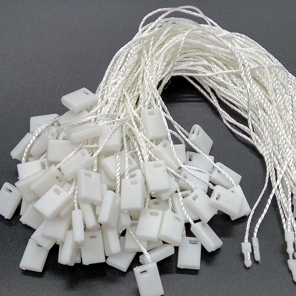 

500 pieces white hang tag string 18cm string seal for garment hang tag white cord for price, Black;white