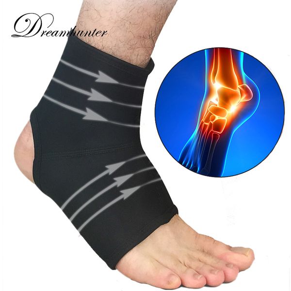 

elastic compression ankle protectors sports basketball soccer anti sprain ankle brace support fitness tobillera esguince, Blue;black