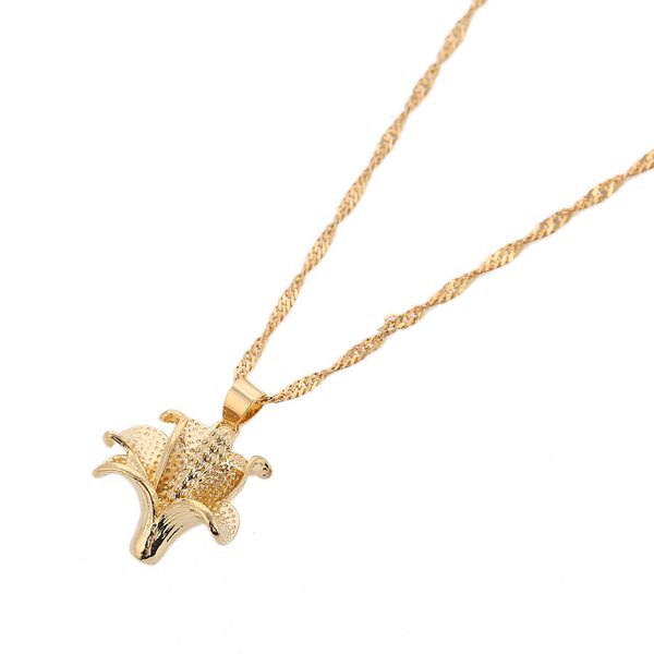 

blooming corn pendant necklace for farmer peasant necklace jewelry, Silver