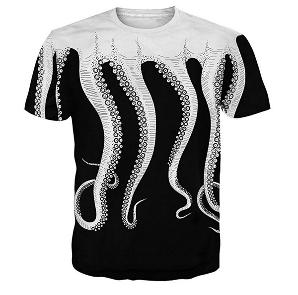 

wholesale-fashion mens/womens summer style ocs funny 3d print casual t-shirt xb012, White;black
