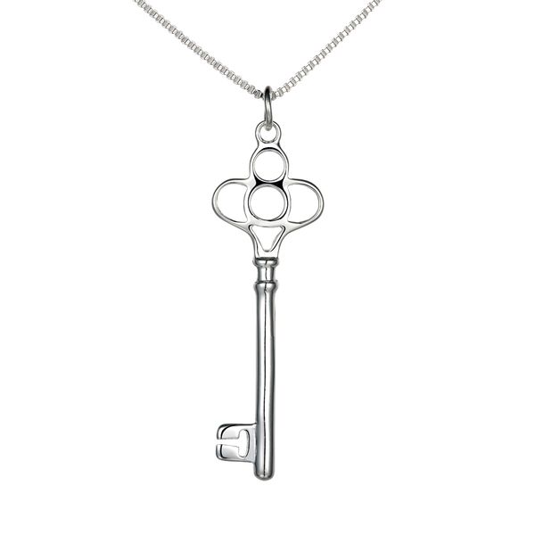 

selling jewelry 925 silver key pendant necklace 10pcs/lot