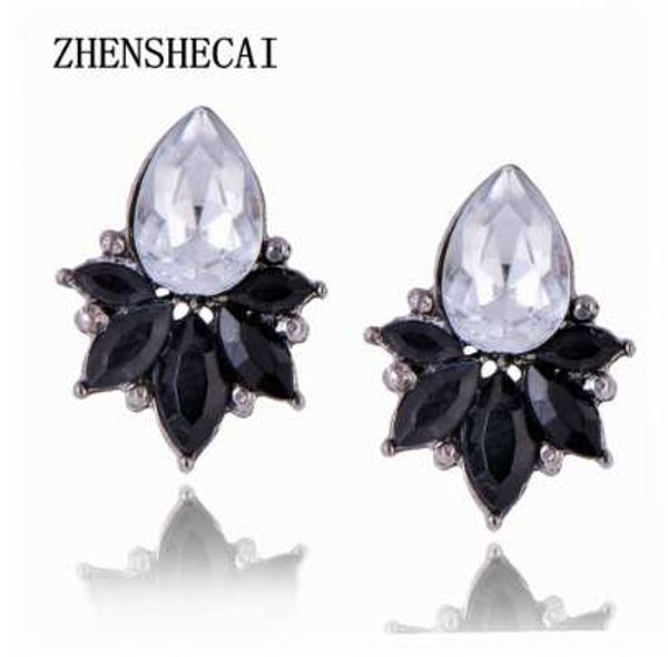 

crystal stud earrings for women round rhinestone drop style e0223, Golden