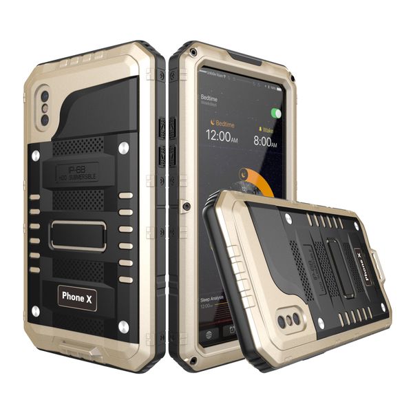 

armor style for iphone x case zinc alloy + silicone hybrid waterproof mobile case armor cover for goophone x phone case