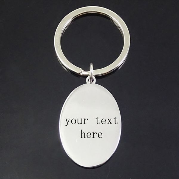 

qilmily custom personalized engraved key chains stainless steel engraving name dog tag key rings jewelry gifts, Slivery;golden