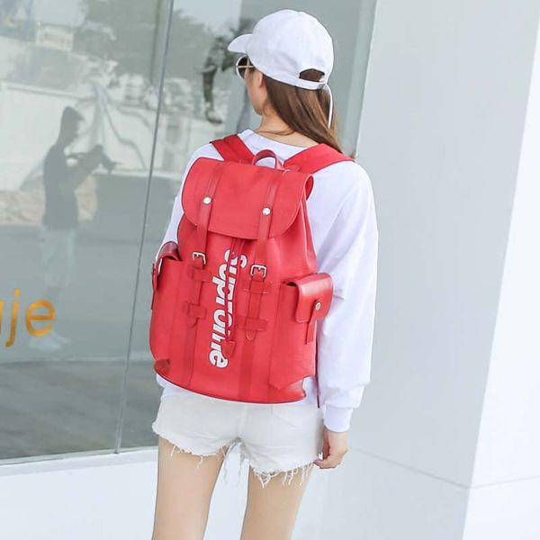 

male drawstring casual bag knapsack tourist m41379 new mens and womens leather backpack travel lapbackpack