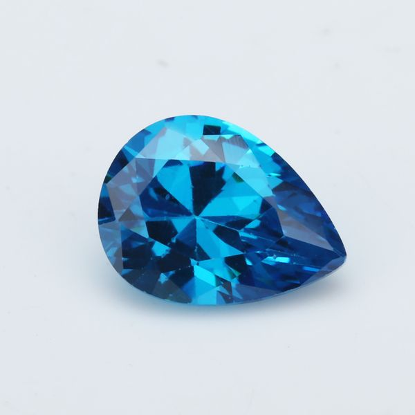 

2x3~10x12mm 5a grade aquamarine color pear shape cubic zirconia stone loose cz stone synthetic gems, Black