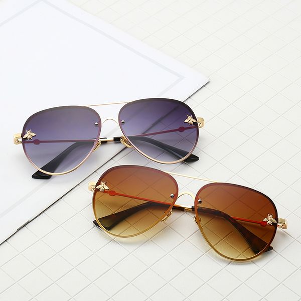 

designer 2201 pilot aviator sunglasses with bee black grey 62mm fashion brand sunglasses eyewear new with box