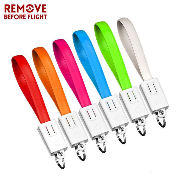 

candy color mini cable keychain for iphone micro usb cable charger portable charging sync data cord usb accessory key chain, Silver