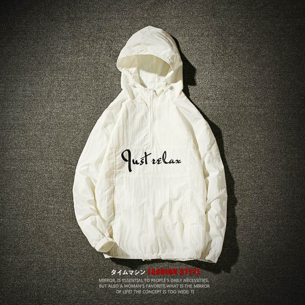 

Polyester Fashion Thin Jacket Men Windbreaker Jacket Mens Hooded Letters Printed Plus Size 5XL New Hot Male Clothing