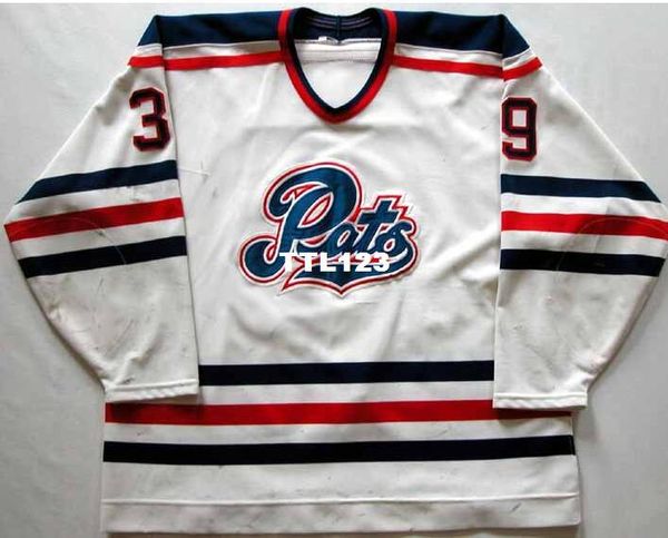 

real men real full embroidery #39 1996 curtis tipler regina pats game worn hockey jersey or custom any name or number jersey, Black;red