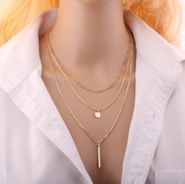 

new style european and american jewelry sales new style copper beads chain sequins metal necklaces fashion classic delicate, Silver