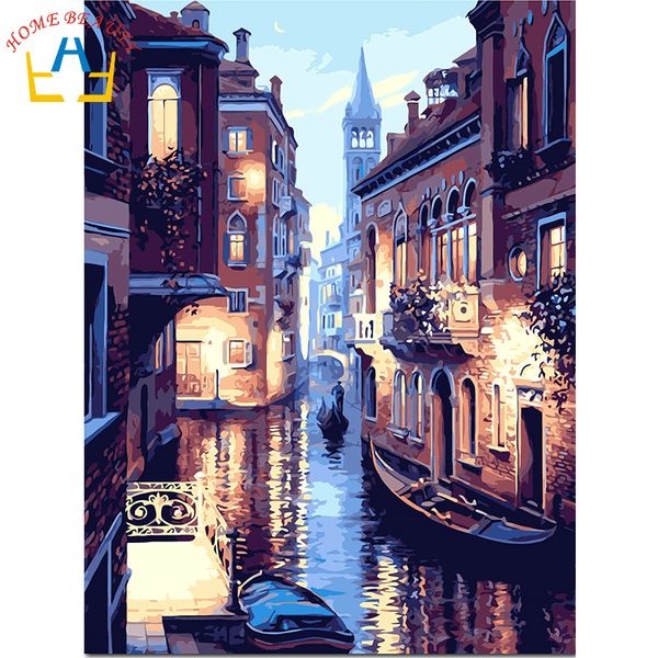

diy oil paint painting by numbers diy picture drawing coloring on canvas painting by hand wall paint landscape y052