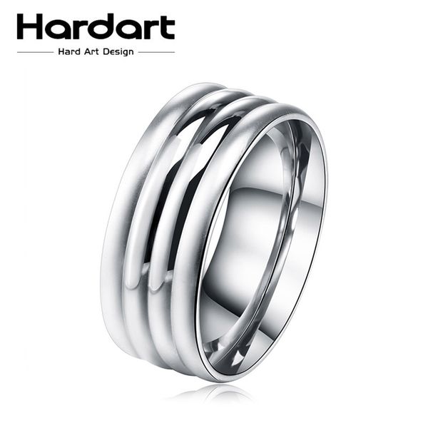 

hardart men's titanium stainless steel ring vintage line frosted ring fashion jewelry for men women steel color anel masculino, Golden;silver